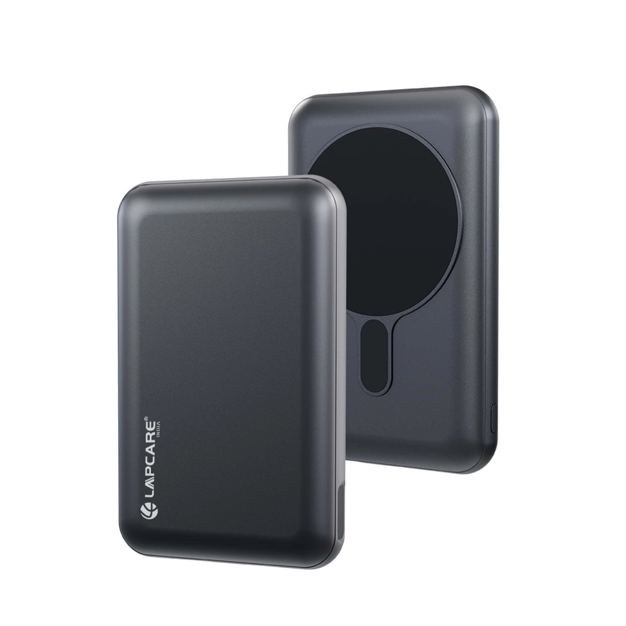 Riveraa 10000mAh Pocket Power Bank | 22.5W Fast Wired & 15W Mag-Safe Charging- Black (LOX-201)