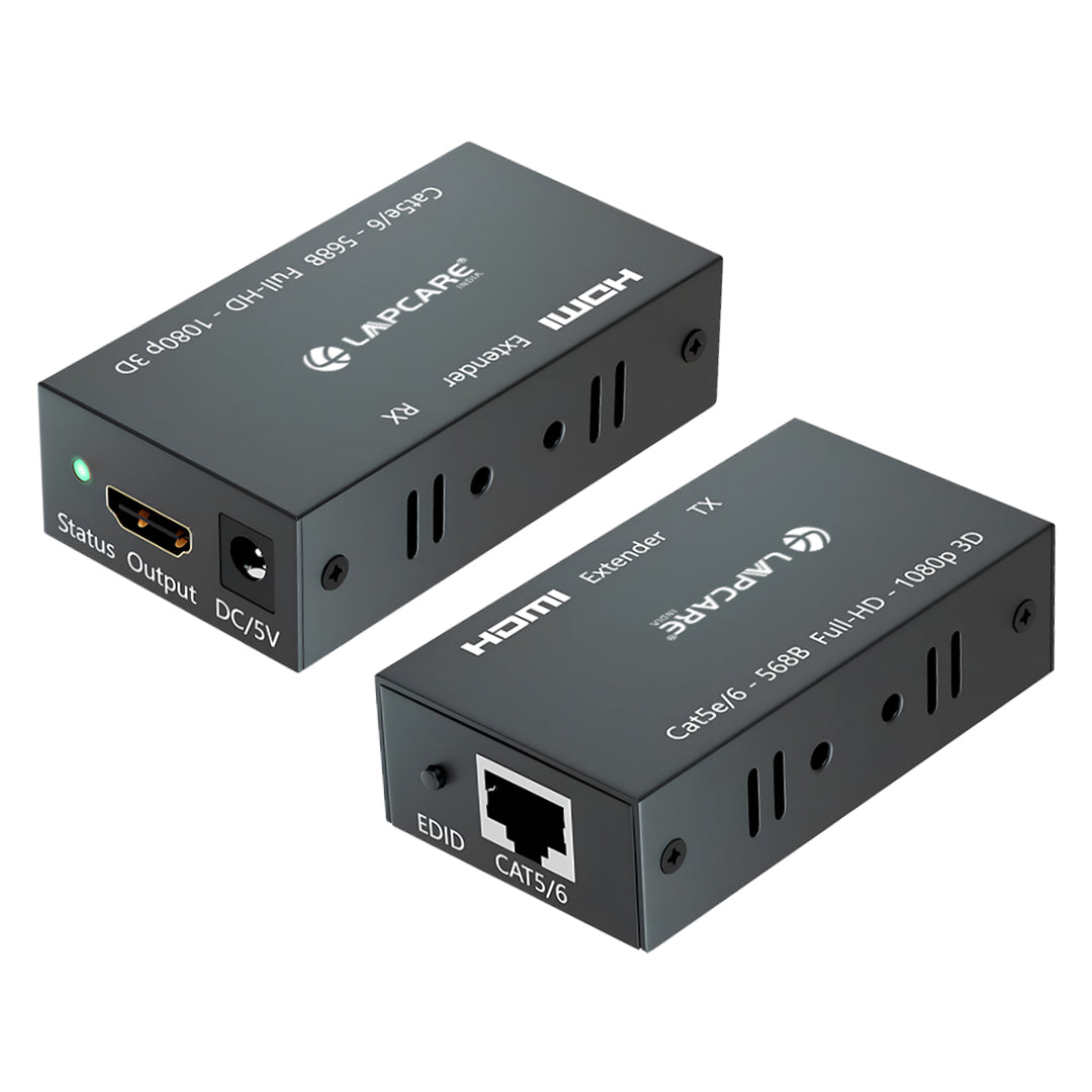 60M Transmission HDMI Extender 4K @30Hz, 1080p @60Hz, CAT5e/CAT6 Compatible (LHX-612)