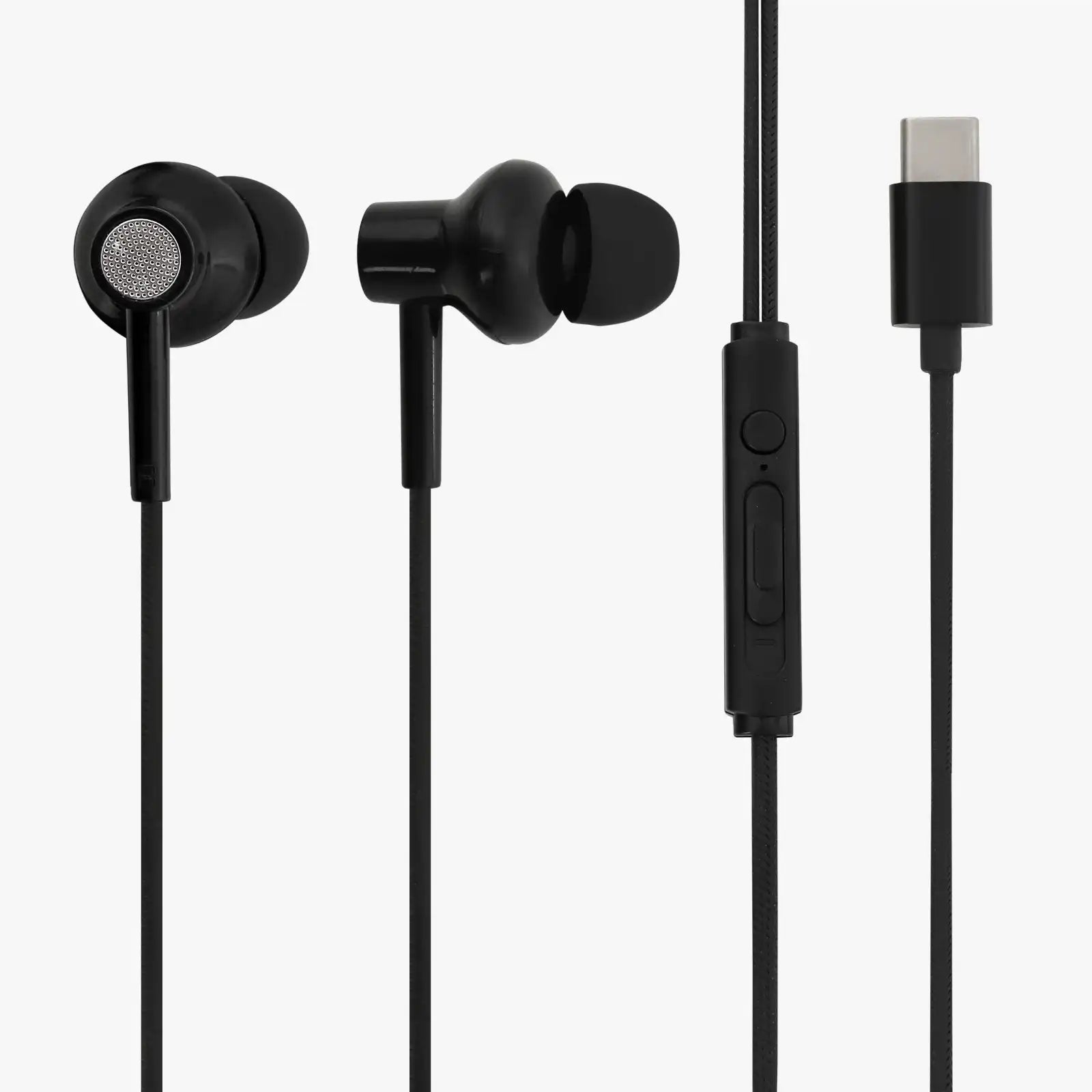 C buds type C Wired Earbuds with inbuilt MIC Black LBD 159 Black