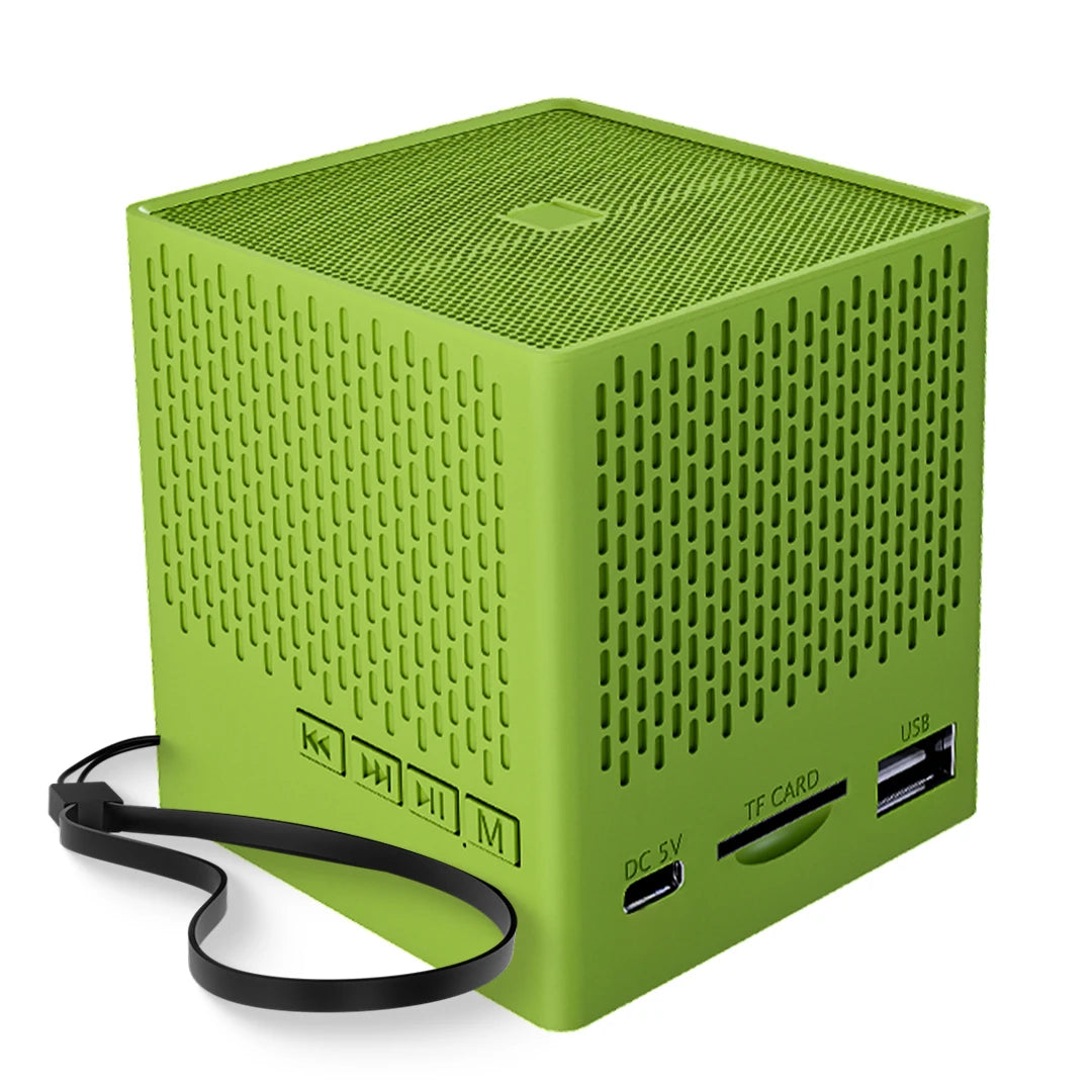Kube 5W Portable BT 5.3V Speaker With In-Built Mic- Green (LBS-702)