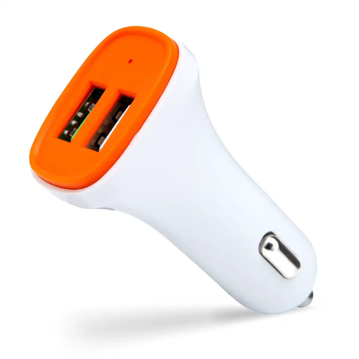 30W Car Charger with 2 USB Ports- White