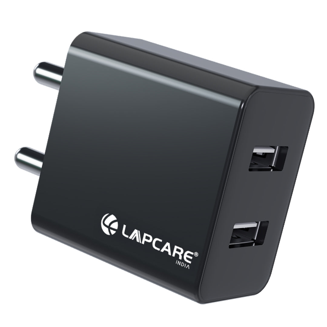 LAPCARE 15W Dual USB Wall Charger with Type-C to USB Cable, Fast Charging (LQW-111B)