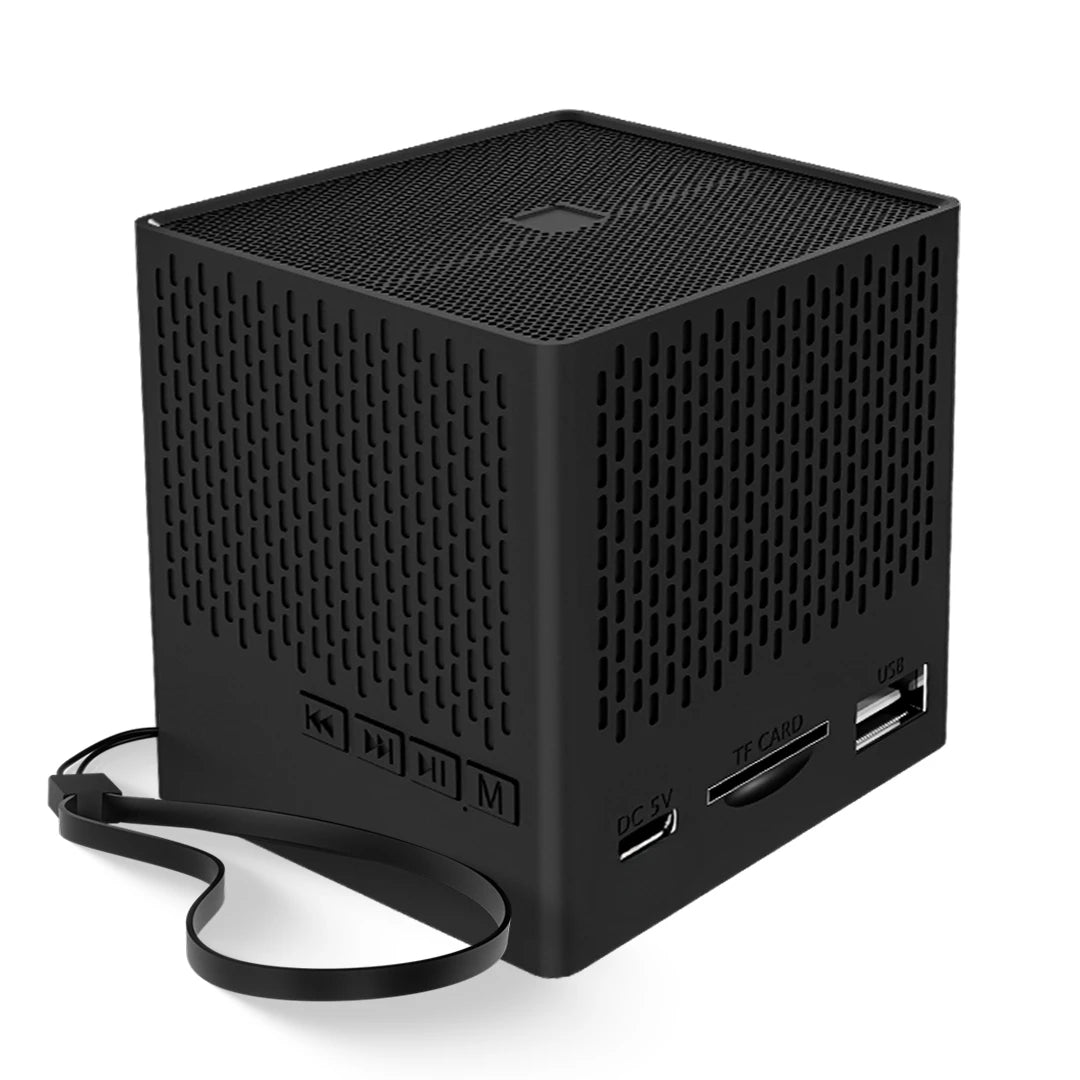 Kube 5W Portable BT 5.3V Speaker With In-Built Mic- Black (LBS-702)