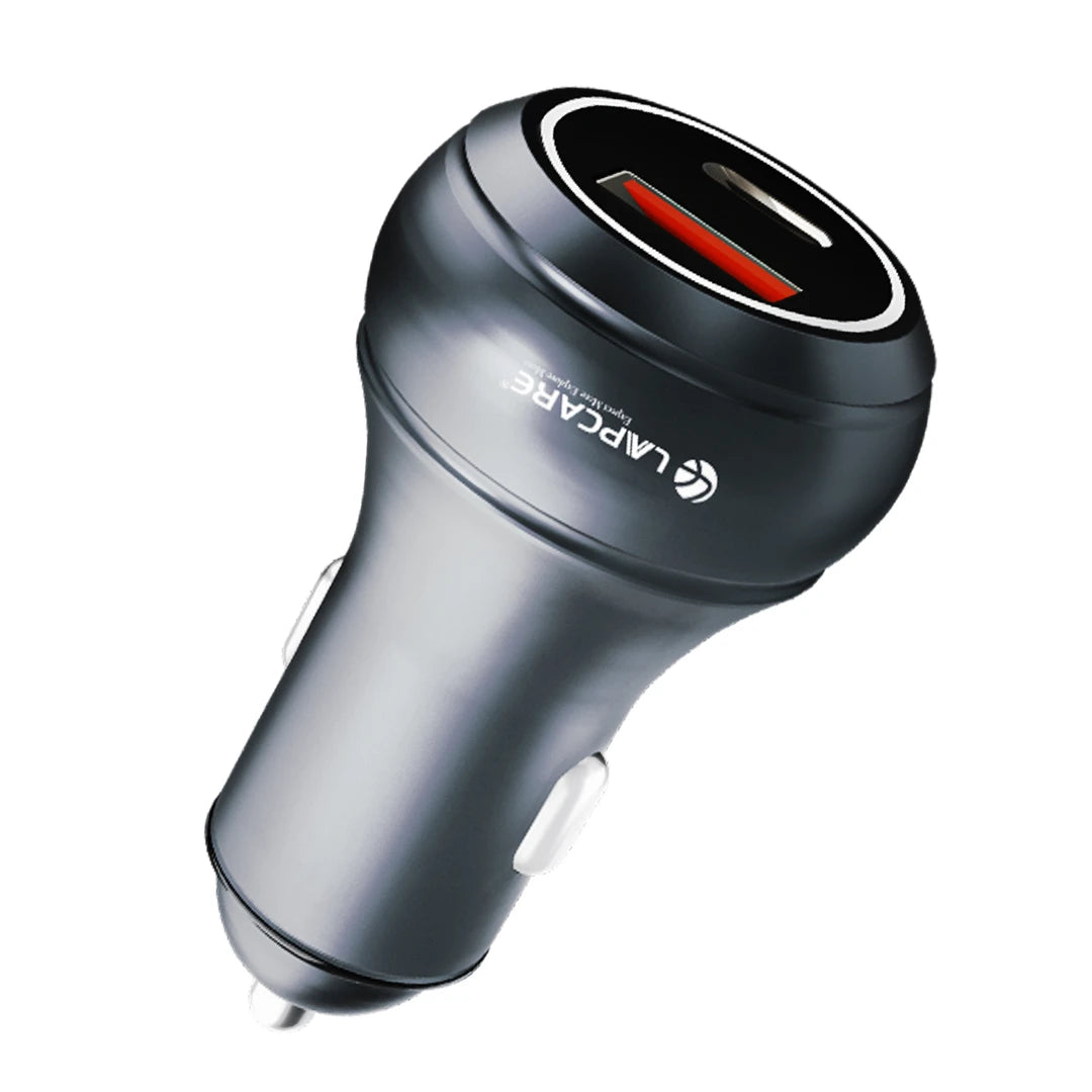 CARGE 145W PD Super Fast Car Charger With 100W USB-A & 45W Type C (LCC-215) Gun Metal