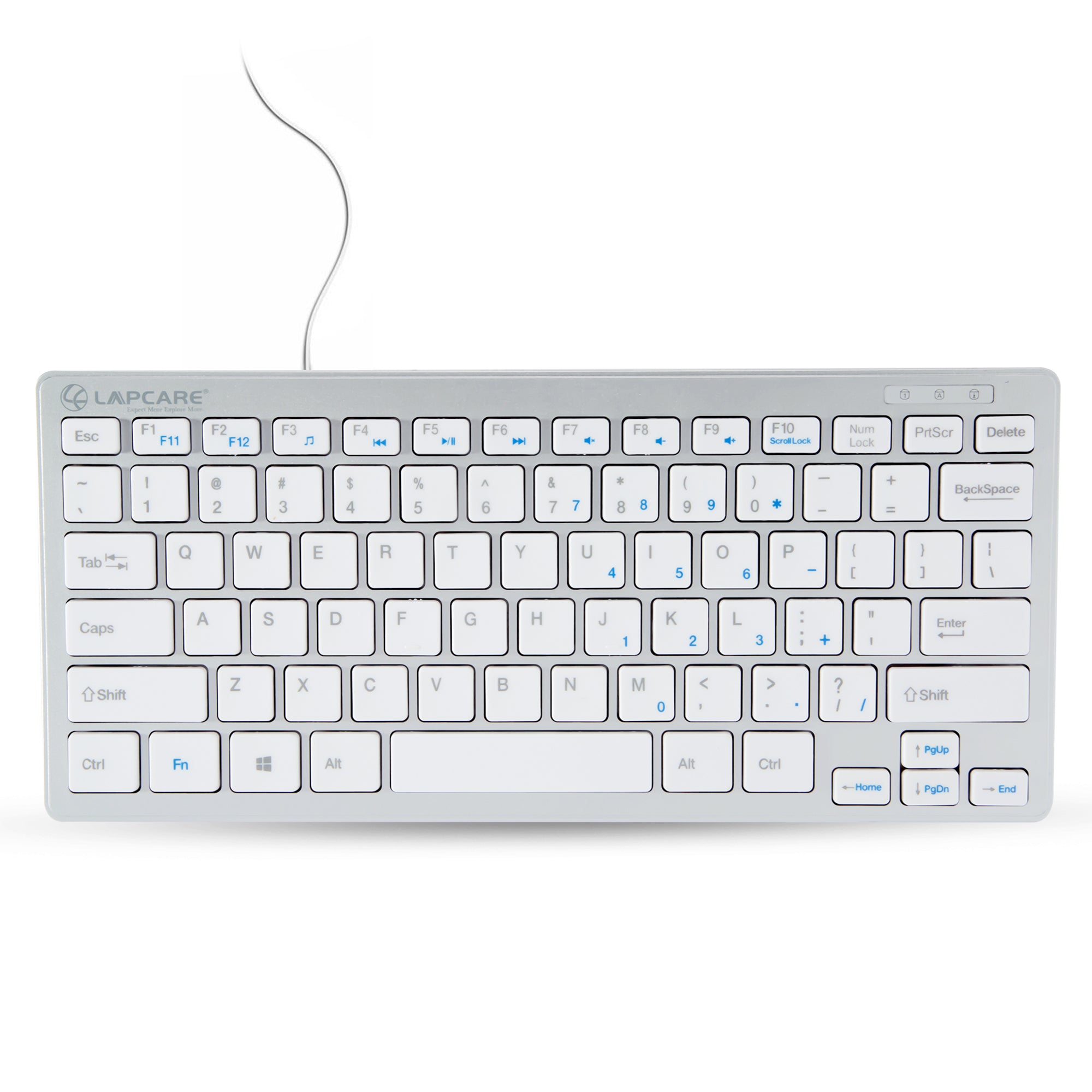 D-Lite - silver 87 Key Mini Multimedia Wired Keyboard