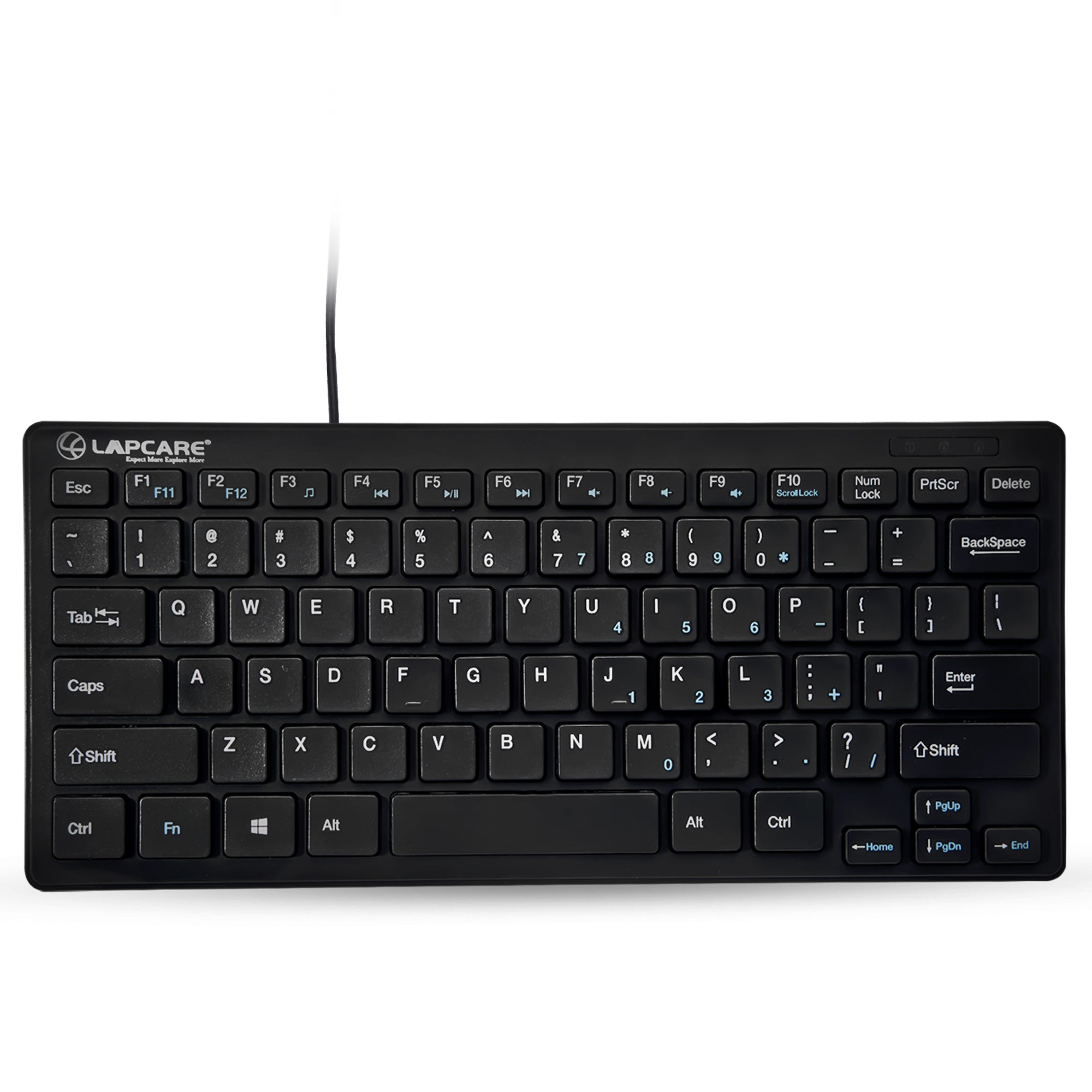 D-Lite - Black 87 Key Mini Multimedia Wired Keyboard