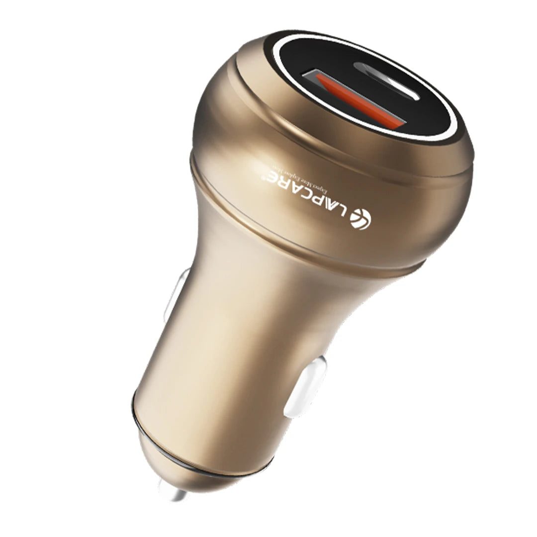 CARGE 145W PD Super Fast Car Charger With 100W USB-A & 45W Type C (LCC-215) Golden
