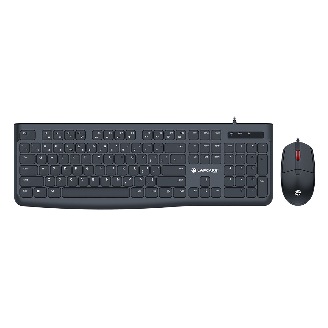 E10 Wired Keyboard & Mouse Combo, 104 Keys USB Keyboard, 2000 DPI Mouse- Black (LGC-006)