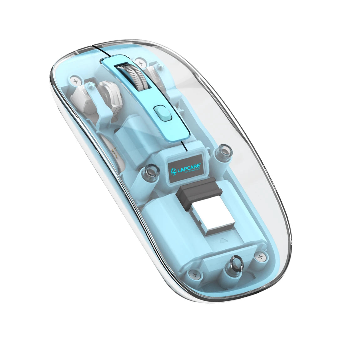 Trendy Wireless Mouse Transparent BT+2.4Ghz Blue (LMW-710)