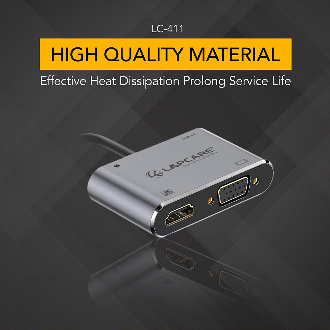 Type C 3.1 - 4 in 1 Travel Docking station (USB / PD/ HDMI / VGA)