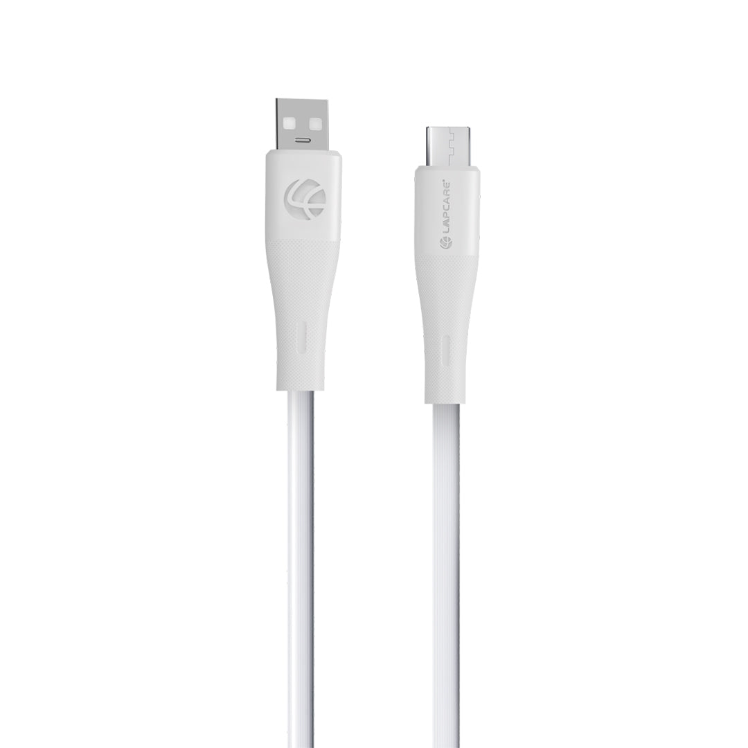 Lapcare HOOK 3A/20W USB TO Micro Fast Charging Data cable PVC White (LTC-783)