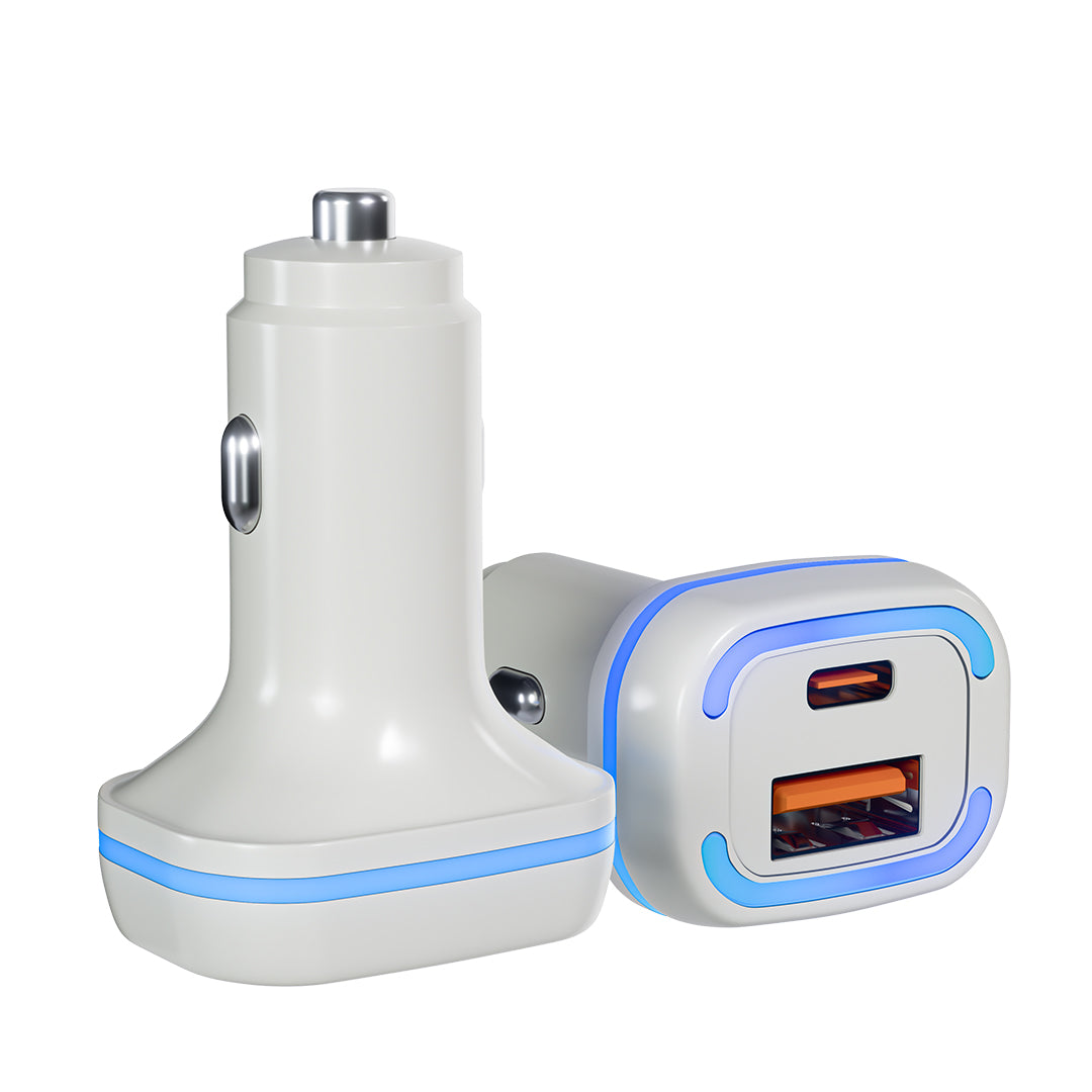 CARGE 38W USB & Type-C Car Charger, 20W Type-C PD, 18W USB (LCC-513)
