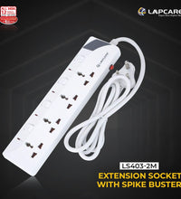 4 way extension socket with spike buster 2Mtr cable (LS- 403)