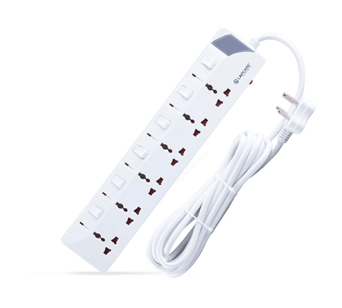 6 way extension board with spike buster 2Mtr cable (LS- 603)