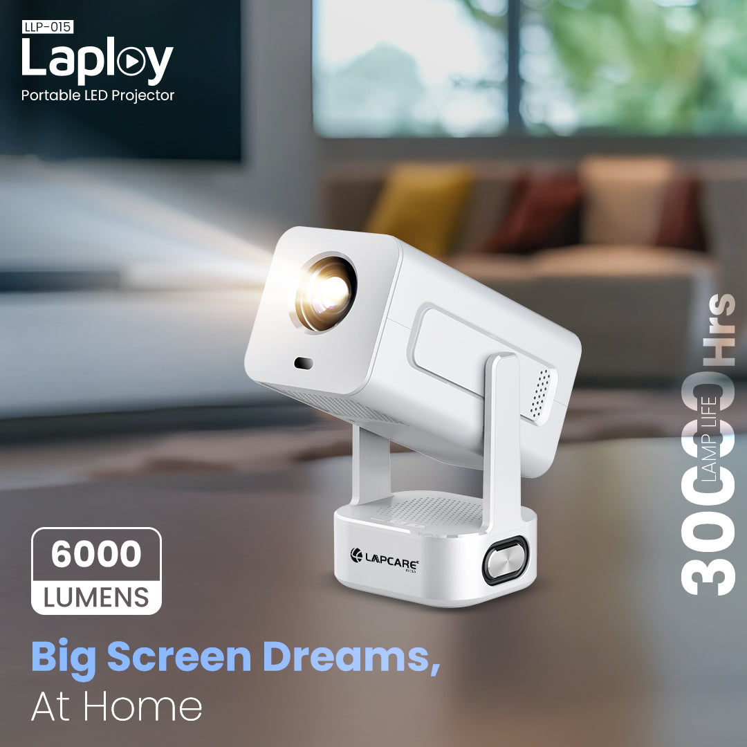 Laplay LLP-015 LED Projector with Auto Keystone, 6000 Lumens & Phone Casting