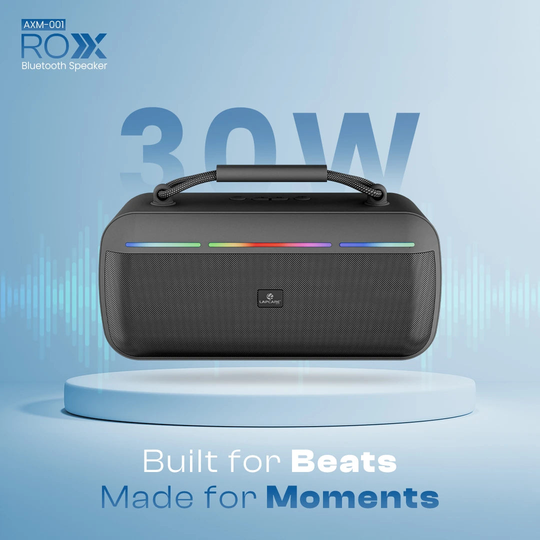 Roxx 30W Portable Party Speaker with RGB Lights & TWS Function - Black (AXM-001 b)