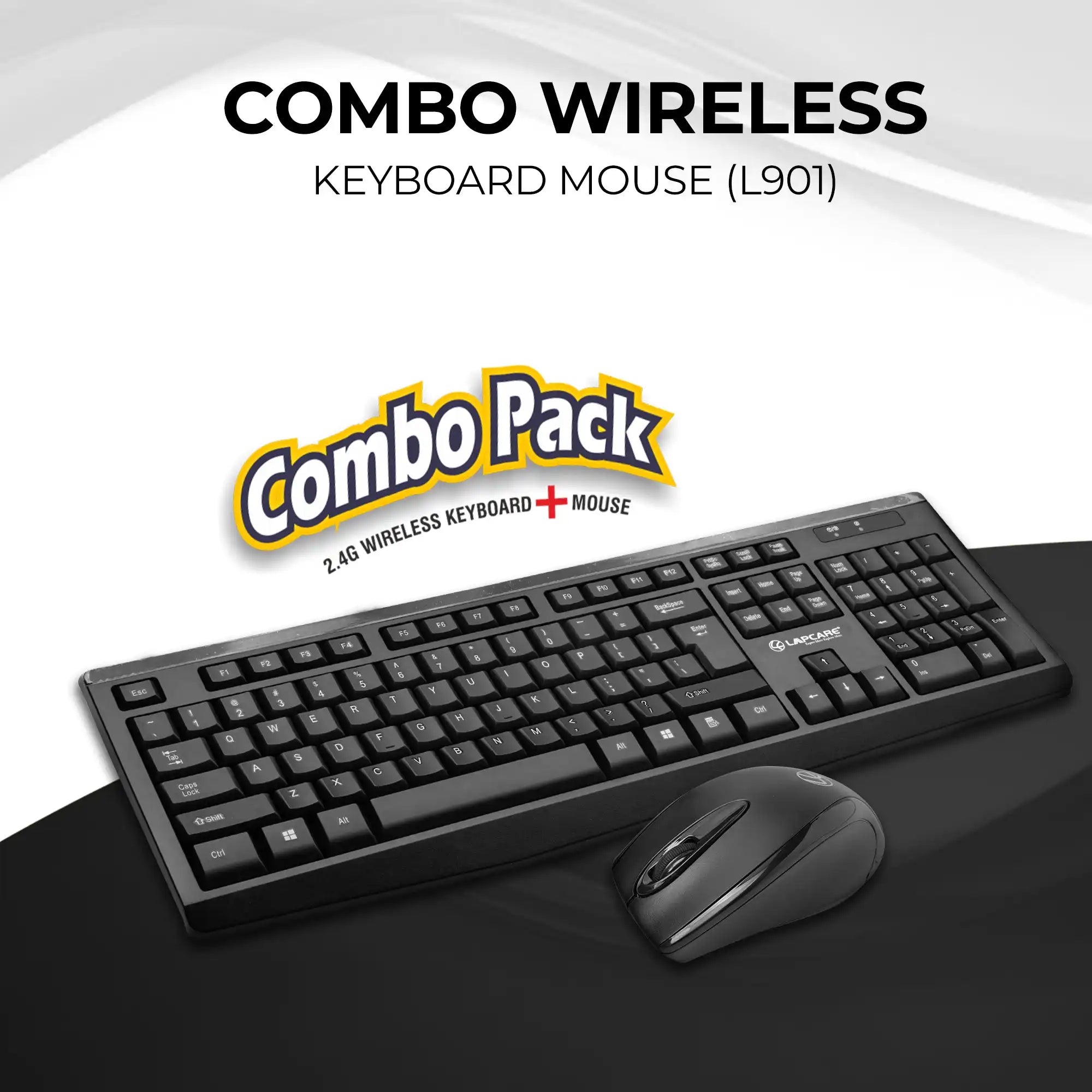 Wireless Combo 104 Key Keyboard + Mouse 1200dpi - non Multimedia