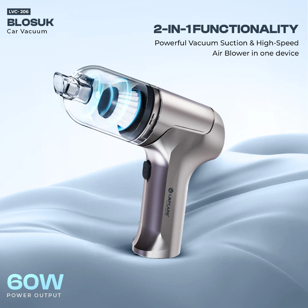 Blosuk Portable Car Vacuum Cleaner with Blower USB Rechargeable Wireless Handheld (LVC-206)