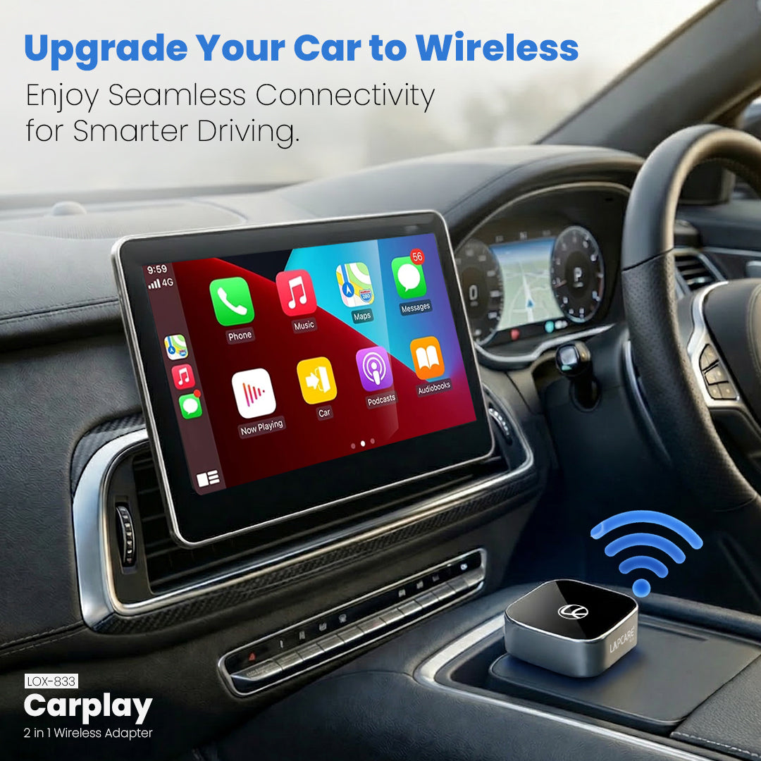 2-in-1 Wireless CarPlay & Android Auto Adapter | USB-C Converter (LOX-833)