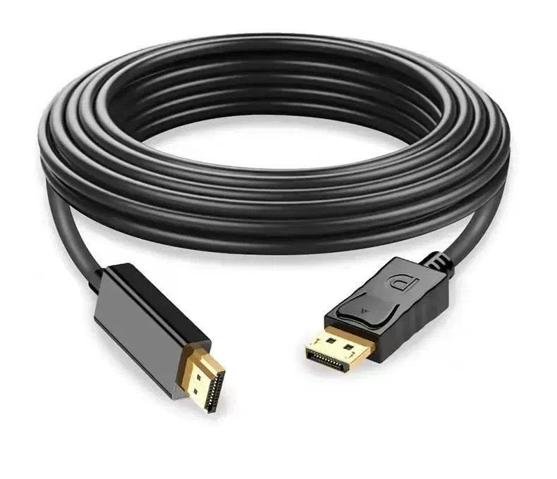 DP to HDMI Cable 1.8m With 4K UHD, Gold-Plated, Male to Male (LOX-036)