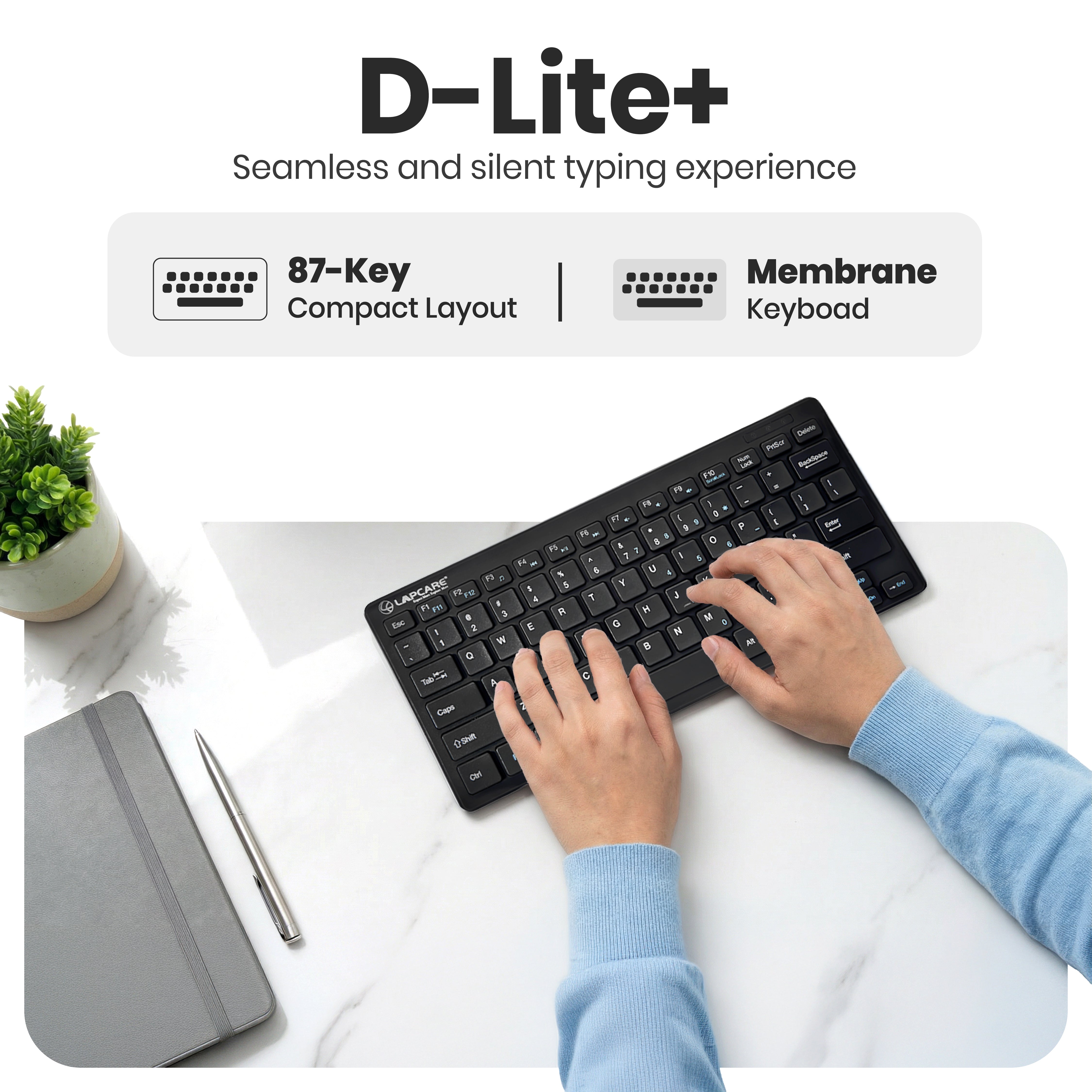 D-Lite Plus Mini Wireless 87 Key keyboard Black
