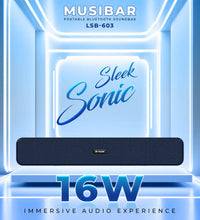 Musi Bar Portable 16W BT Soundbar Blue (LSB-630)