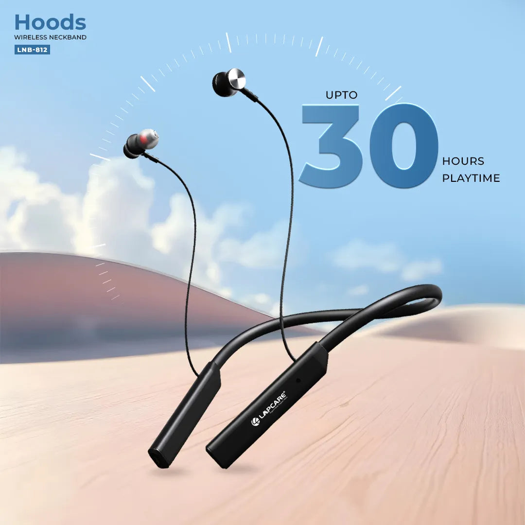 Hoods Wireless In-Ear Neckband With Upto 30Hrs* Playtime & Crystal Clear Speech Mic