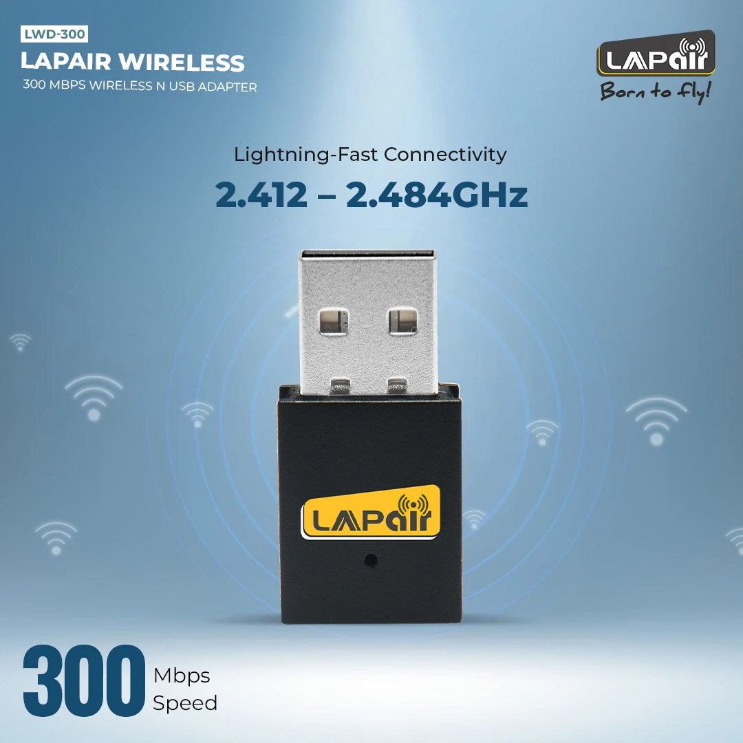 Lapair Wireless 300Mbps NANO USB 2.0 Adapter (LWD-300)