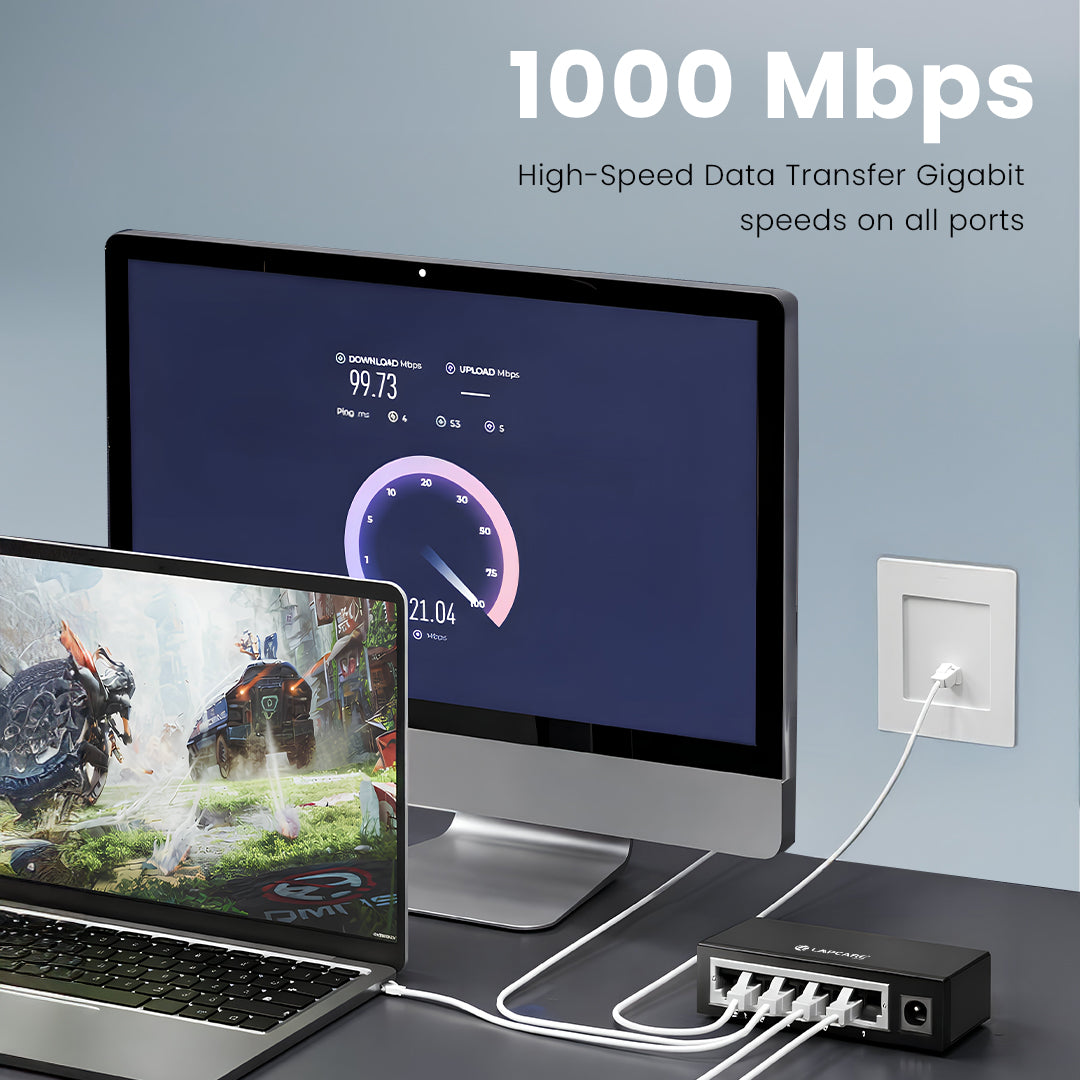 Laplink 5port Gigabit Ethernet Desktop Switch (LOX-079)
