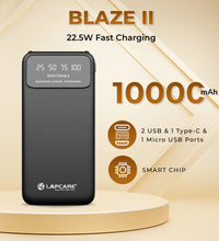 Blaze II 22.5W Fast Charging 10000mah Power Bank Black (LPB-027)
