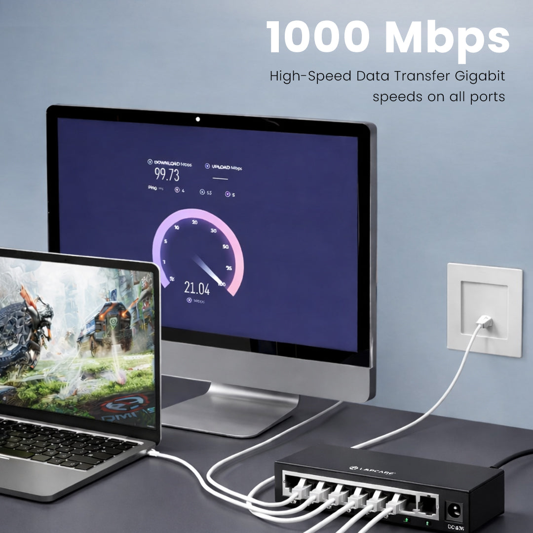 Laplink 8port Gigabit Ethernet Desktop Switch (LOX-090)