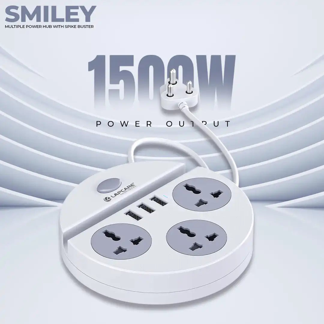 Smiley 3AC Socket Power Extension Board with 3 USB (Lapex-003)