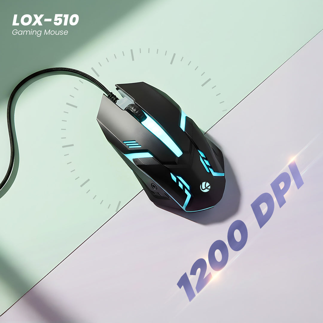 CHAMP Wired Gaming Mouse With 1200 DPI & RGB Breathing Lights (LOX-510)