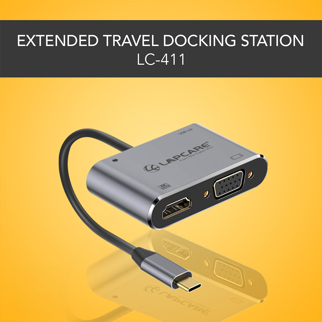 Type C 3.1 - 4 in 1 Travel Docking station (USB / PD/ HDMI / VGA)