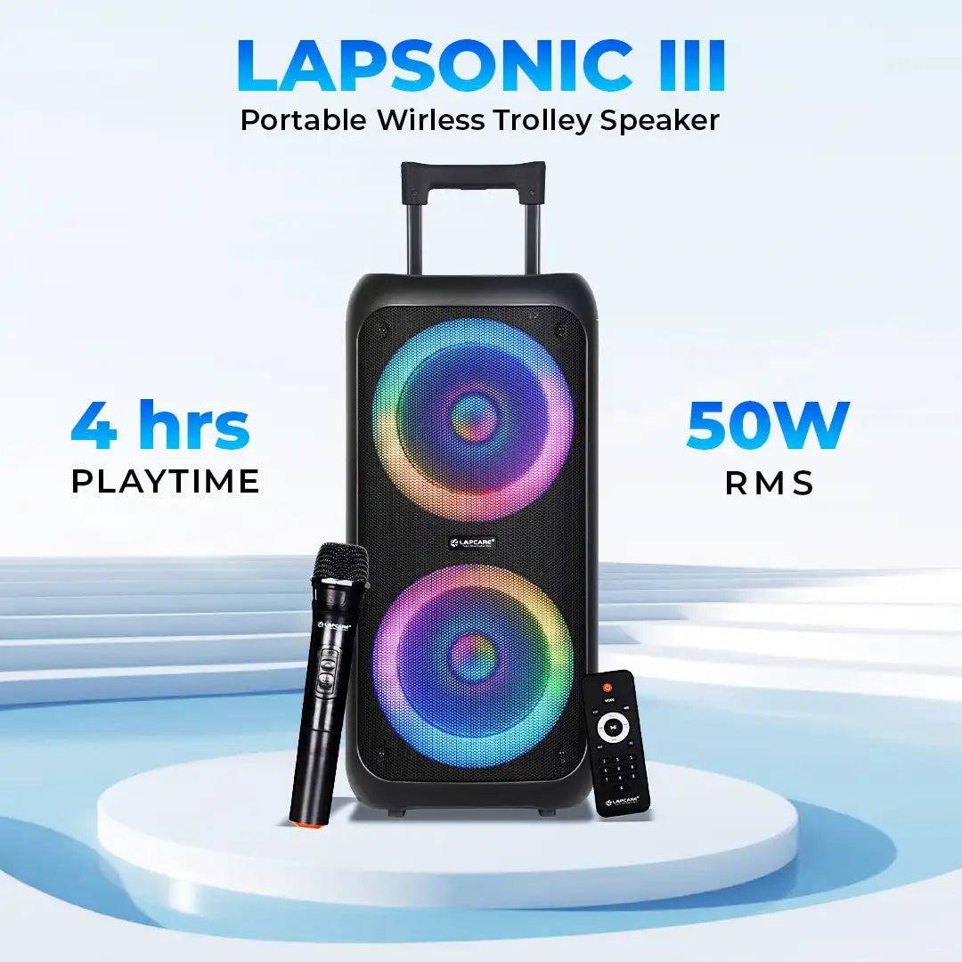 LAPSONIC III Portable 50W wireless trolley speaker with Wireless Mic (LPS-333)