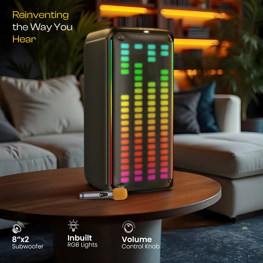 Bloom 160W Bluetooth Party Speaker | Dual 8 Inch Subwoofers + TWS Function (LPS-105)