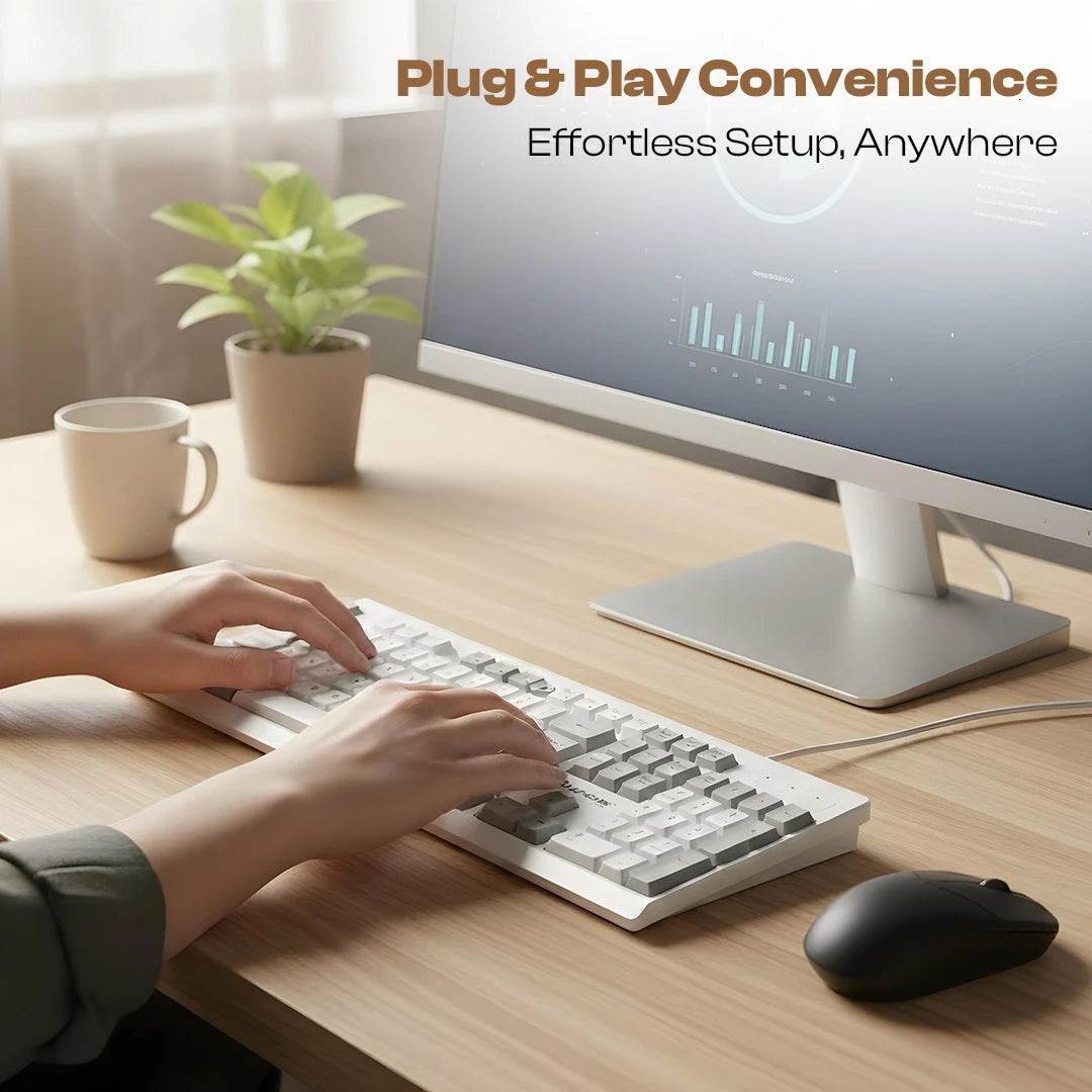 Alfa 7 USB Wired Keyboard With 104-Key & UV Coated Keycaps (LOX-106)