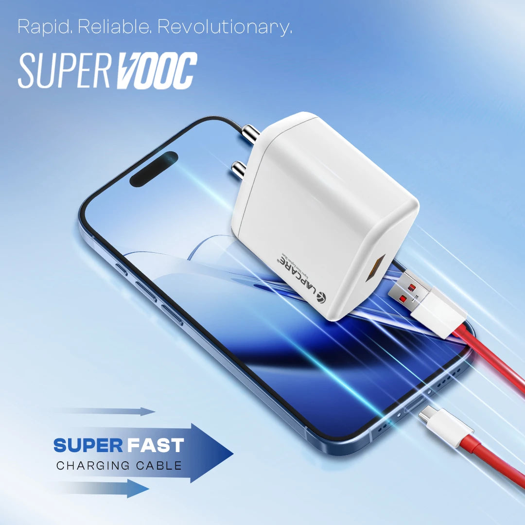 THURSTY USB Supervooc 100W Multi Wall Charger With USB to Type-C Inside Cable (LQW-413)