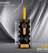 Bolt Pro 20000mAh Power Bank Black + Yellow (LPB-405)