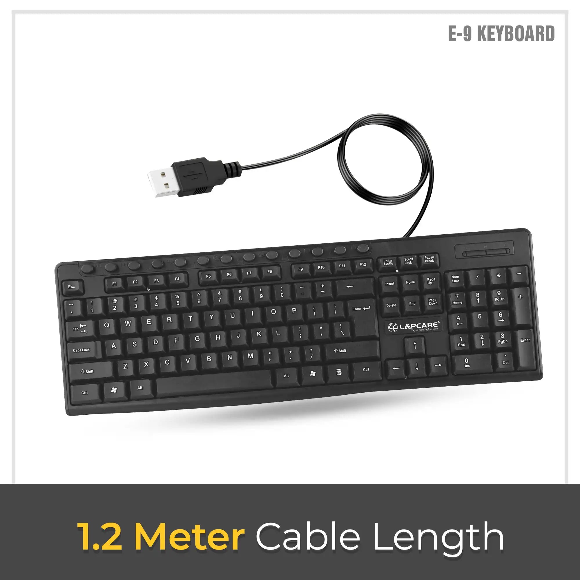 E9 - 117 Keys Wired Multimedia USB Keyboard