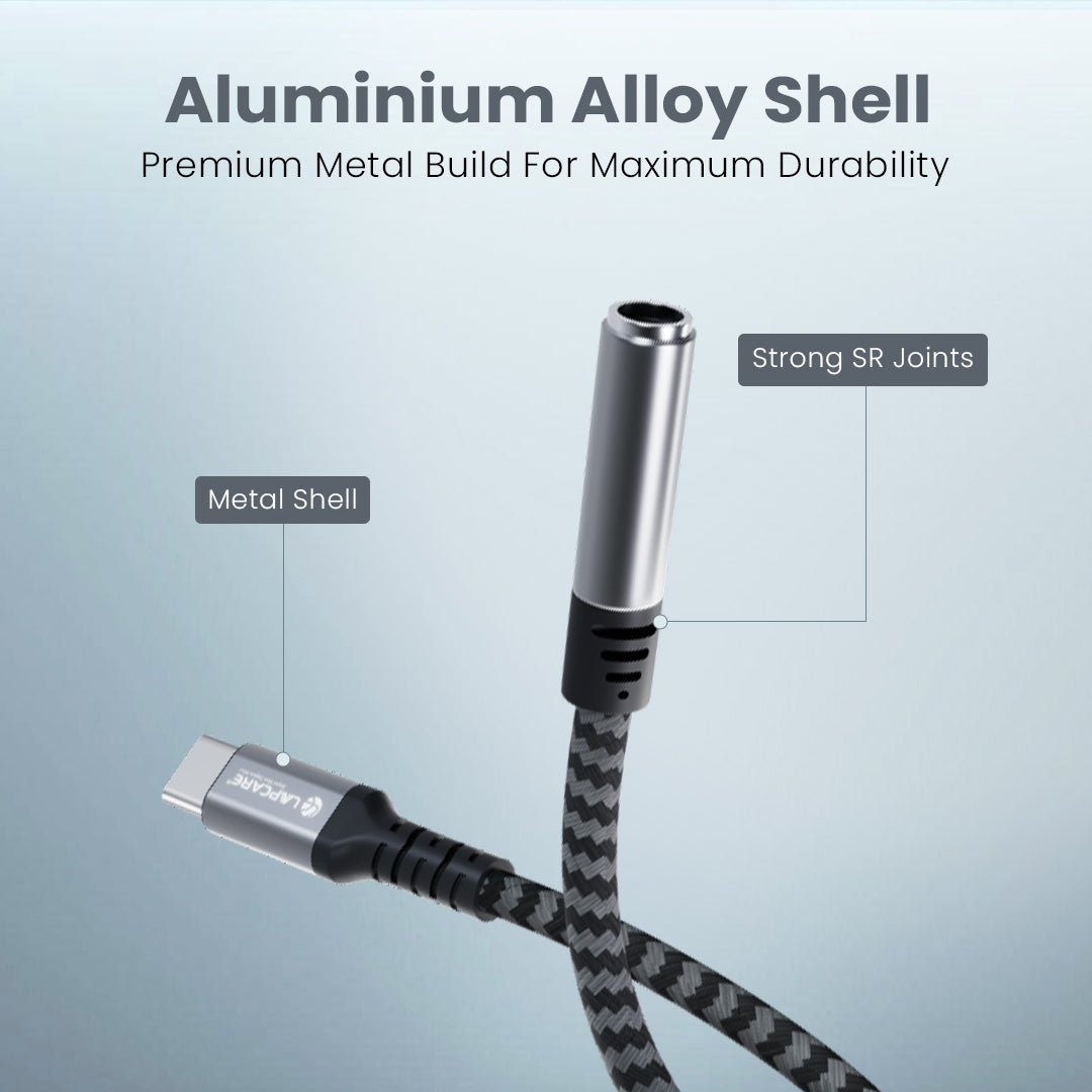 Hook Type C to Aux Connector with DAC Chip, 12 cm Cable length (LTC-177)