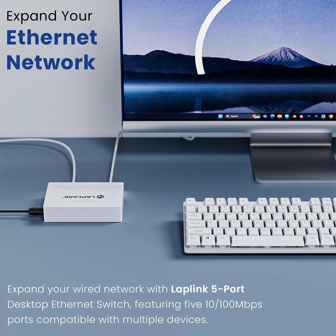 Laplink 5 port Desktop Ethernet Switch - White(LSW-156)