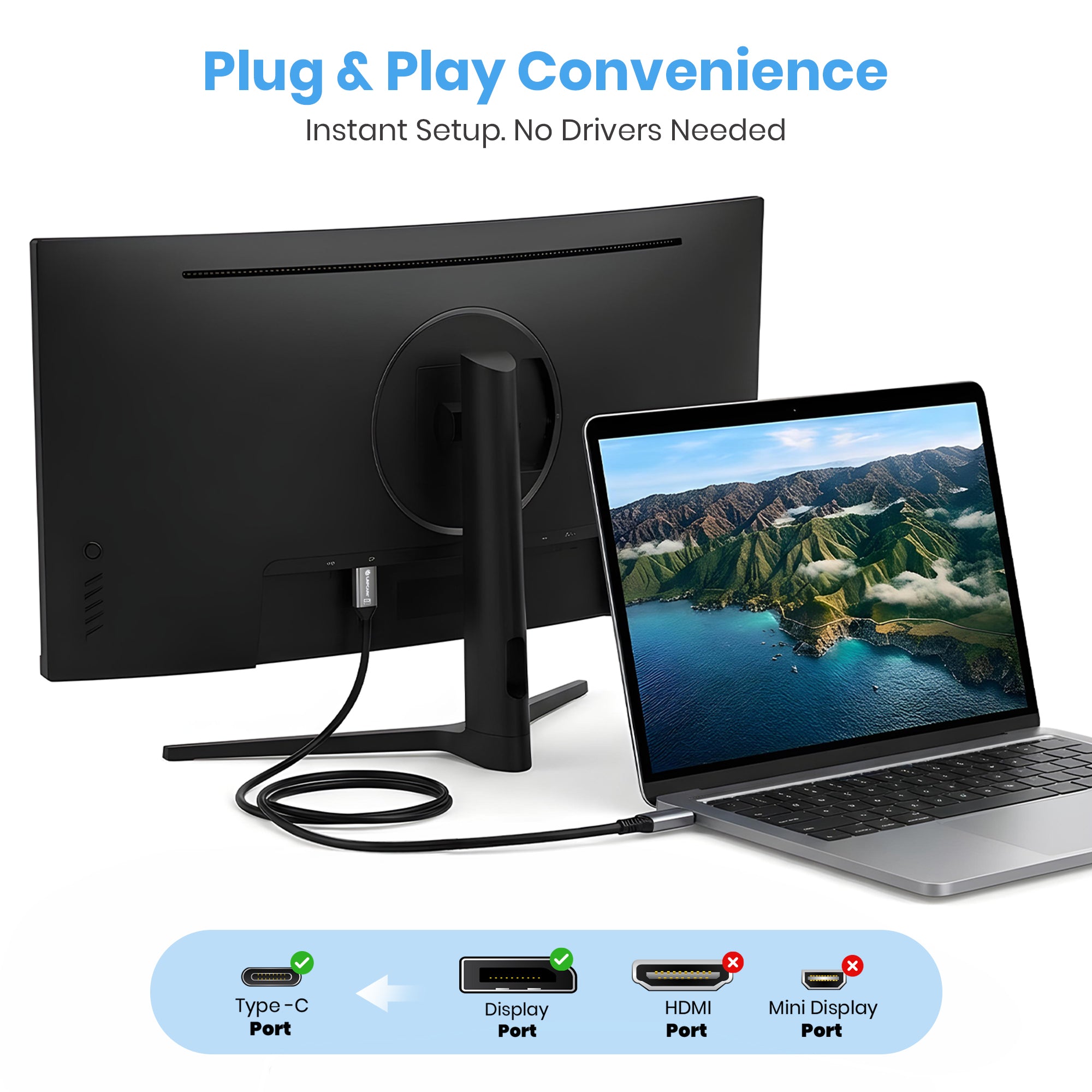 Type-C to DP 4K Cable