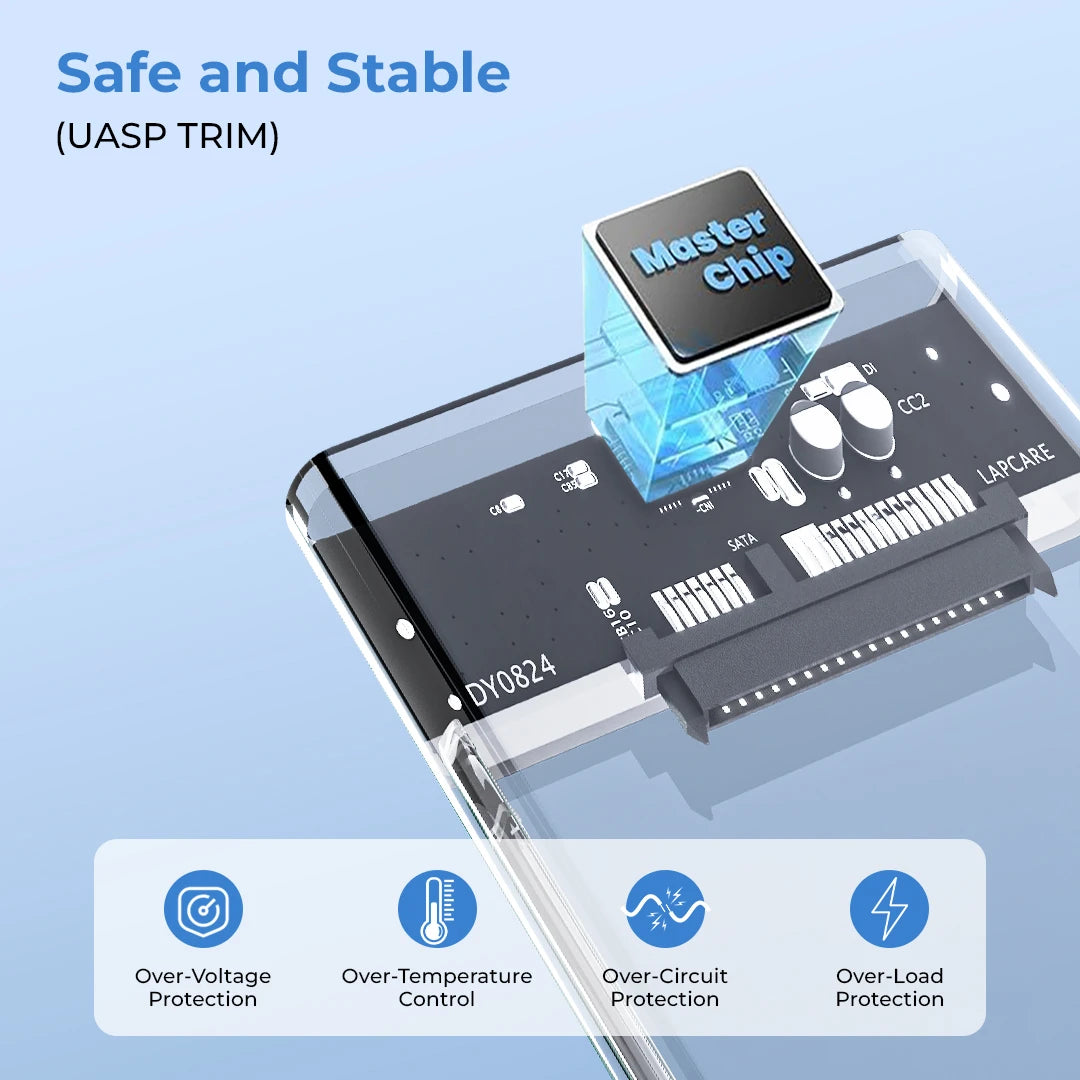 Transparent SSD Casing for 2.5" Sata with cable