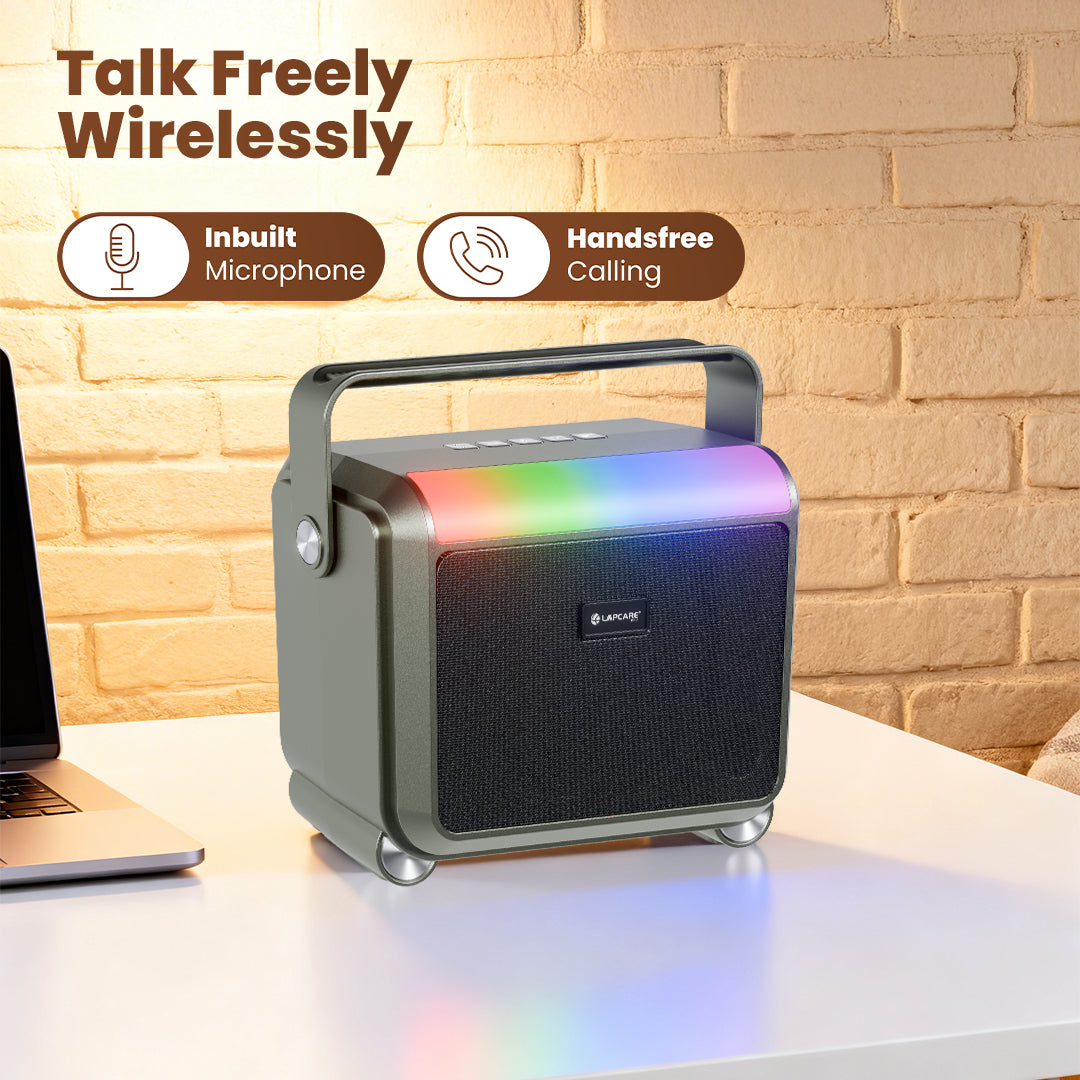 ASTER 20W Bluetooth Party Speaker with RGB Lights & Extra Bass- Green (LBS-201)