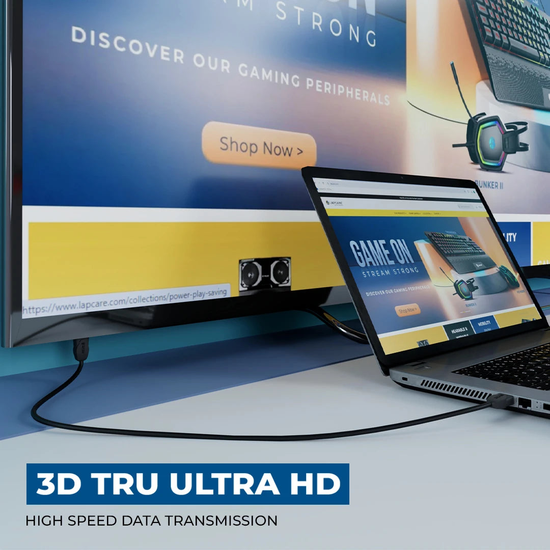 Lapcare high speed HDMI 1.4 cable with Ethernet +3D TRUE Ultra HD (5M)