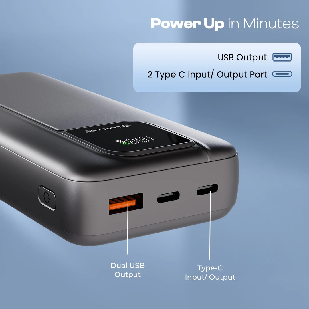 Bravo 27000mAh 22.5W Fast charging Power Bank With Type-C PD & Laptop Charging Support - AXM-023