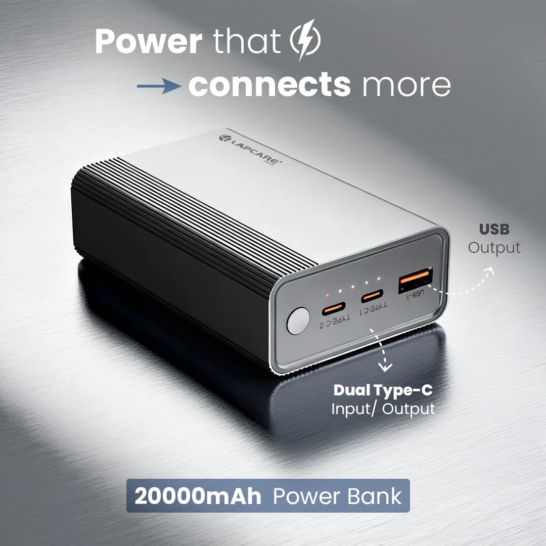 BOOST 65W Fast Charging Powerbank | 20000mAh | Dual Type-C & USB Output (LOX-232)