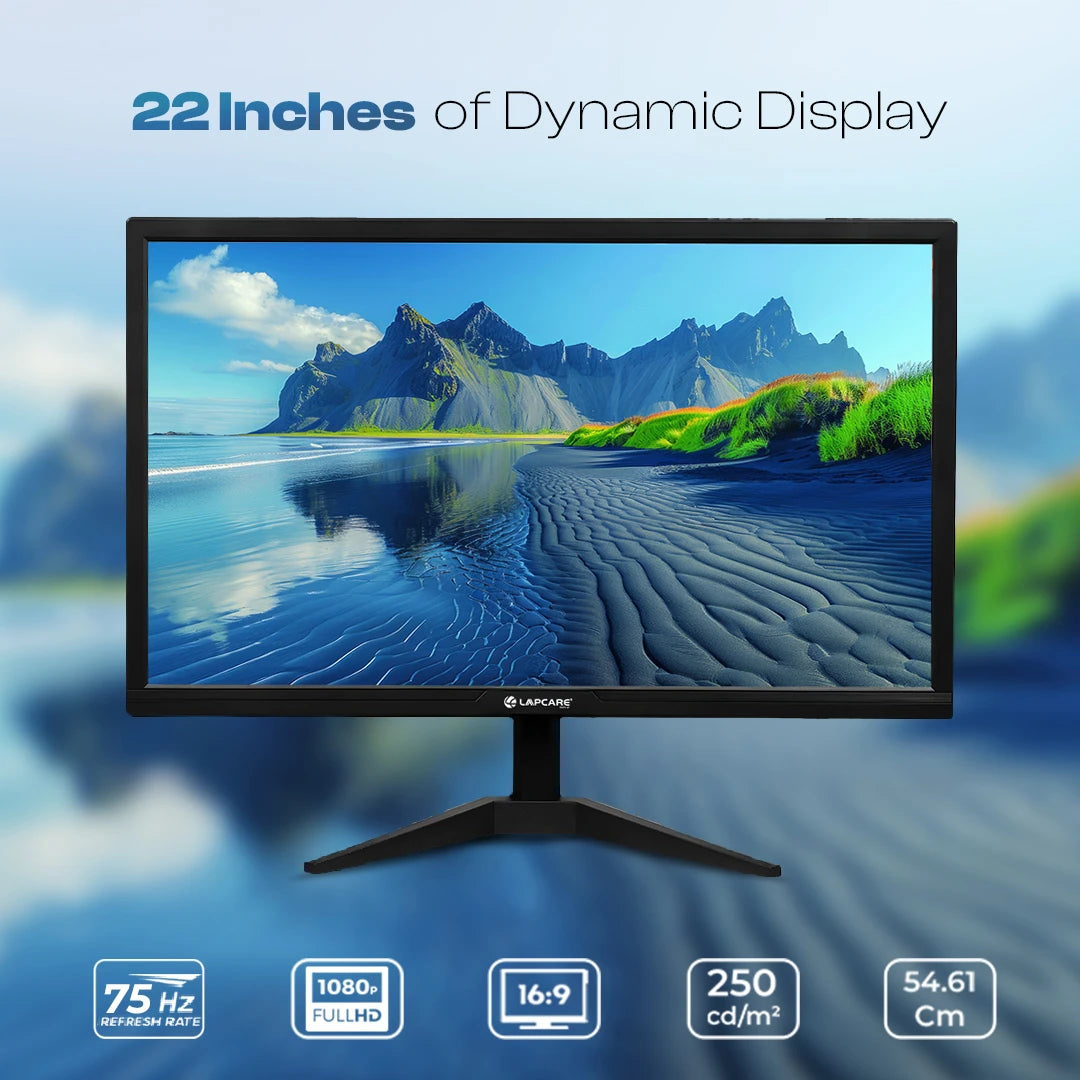 ZOOY 22-Inch FHD LED Monitor with 1920x1080, 75Hz, 5ms Response (LM22WHD-ZY)