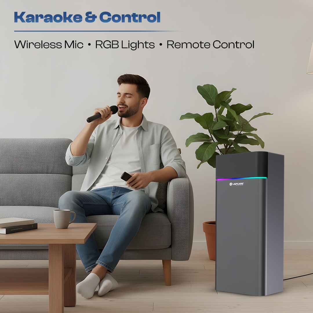 Beast Pro 120W Tower Party Speaker with In-built RGB Lights & Dual Wireless Mic (LTS-705)